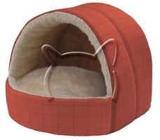 Къщичка от памучен плат и плюш Alveo F Small mix color, Ferplast – червено, 36х35х29 см.