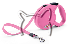 Flexi Mini Compact /розов автоматичен повод/ - 3м. лента до 12кг.