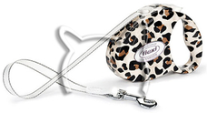 Flexi Fashion Ladies Medium /леопардов автоматичен повод/ - 5м. лента до 25 кг.
