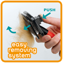 Четка с автоматично почистване GRO 5955 Carder w/botton medium, Ferplast