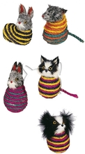 Играчка за котка от плюш и цветен шнур РА 5602 Sisal toy, Ferplast - 8.5 см