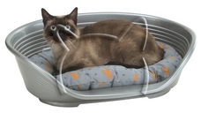 Ferplast Siesta Deluxe 4 Silver /пластмасово легло с дюшече, сребристо / - 61х45х21 см.