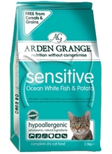 Arden Grange Sensitive /с риба и картофи за чувствителни и капризни котки над 1 година/ - 2 кг.
