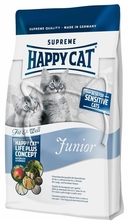 Happy Cat Junior /с пилешко, заешко и сьомга за котки от 1 до 12 месеца/ - 10 кг.